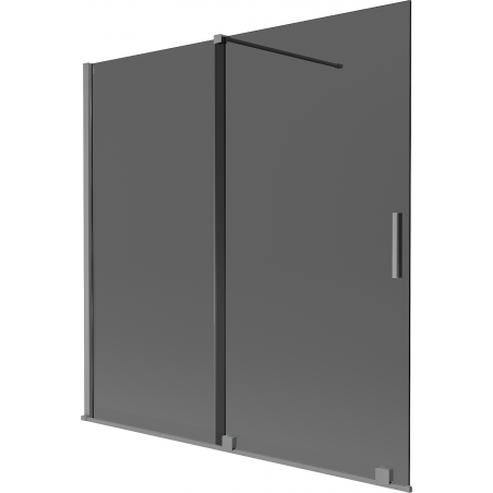 Mexen Velar 2-panel sliding bath screen 160 x 150 cm, graphite, gun metal - 896-160-000-41-95