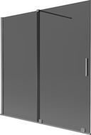 Mexen Velar dvojna drsna kopalna pregrada 160 x 150 cm, grafit, gun metal - 896-160-000-41-95