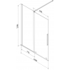 Mexen Velar 2-panel sliding bath screen 160 x 150 cm, graphite, gun metal - 896-160-000-41-95