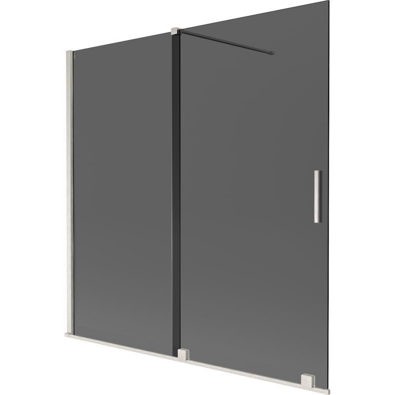 Mexen Velar 2-wing sliding bath screen 160 x 150 cm, graphite, brushed nickel - 896-160-000-41-97