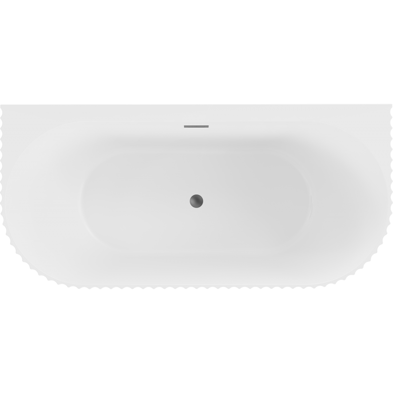 Mexen Sella baignoire autoportante adossée rainurée 170 x 80 cm, blanc mat, trop-plein gun metal - 52711708001-95