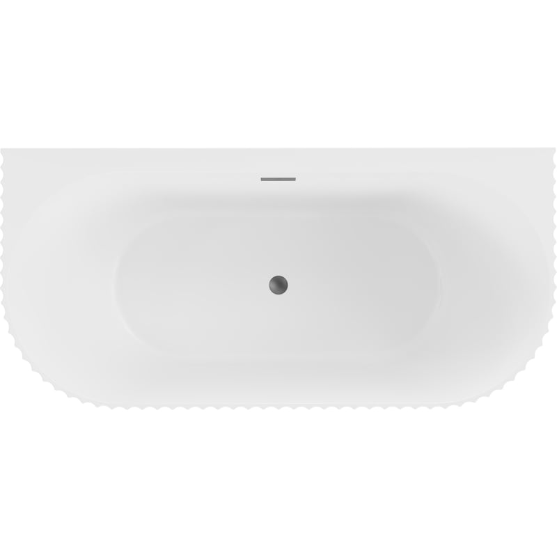 Mexen Sella free-standing wall-attached fluted bathtub 170 x 80 cm, white matte, gun metal overflow - 52711708001-95