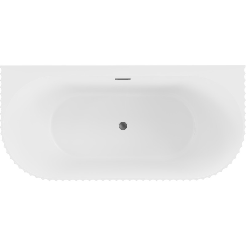 Mexen Sella vasca da bagno freestanding a parete rigata 170 x 80 cm, bianca opaca, troppopieno canna di fucile - 52711708001-95