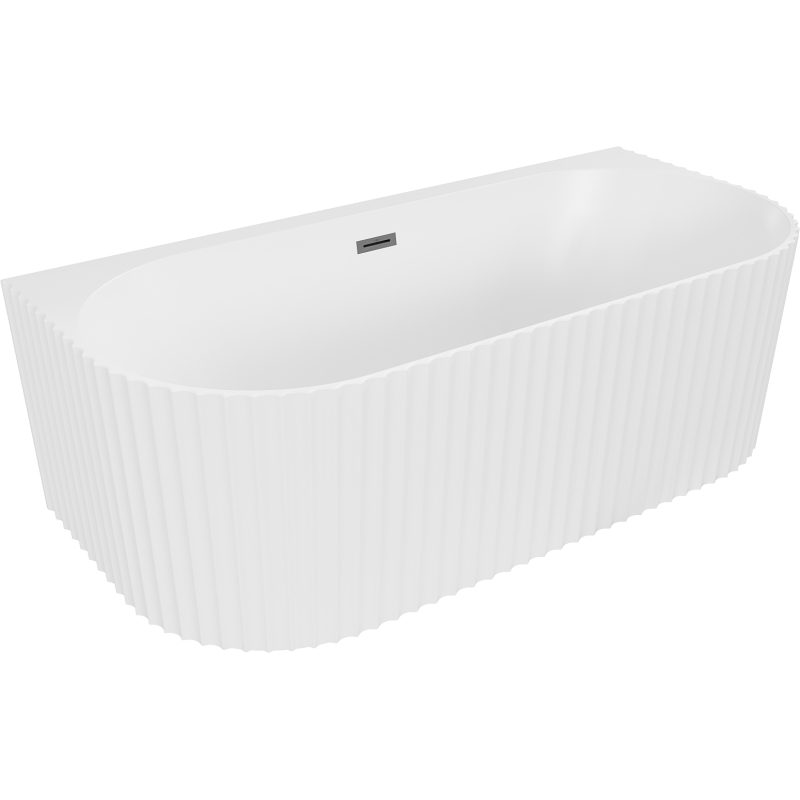 Mexen Sella banheira independente junto à parede frisada 170 x 80 cm, branco mate, transbordo metal de armas - 52711708001-95