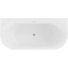 Mexen Sella freestanding fluted wall-adjacent bathtub 170 x 80 cm, white matte, brushed nickel overflow - 52711708001-97