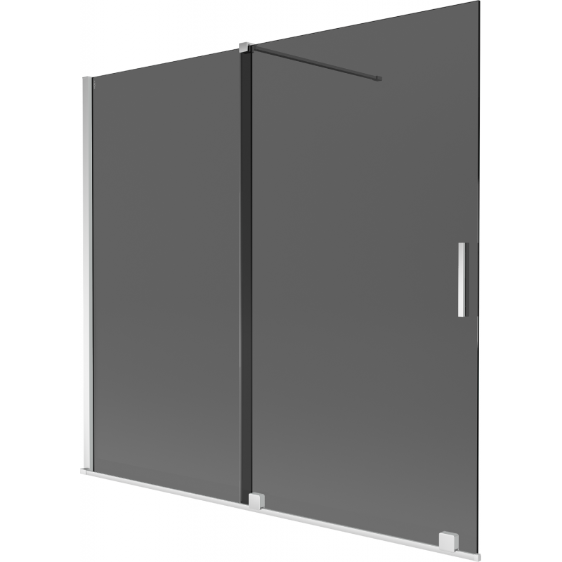 Mexen Velar parede de banho de correr 2-painéis 170 x 150 cm, grafite, cromado - 896-170-000-41-01