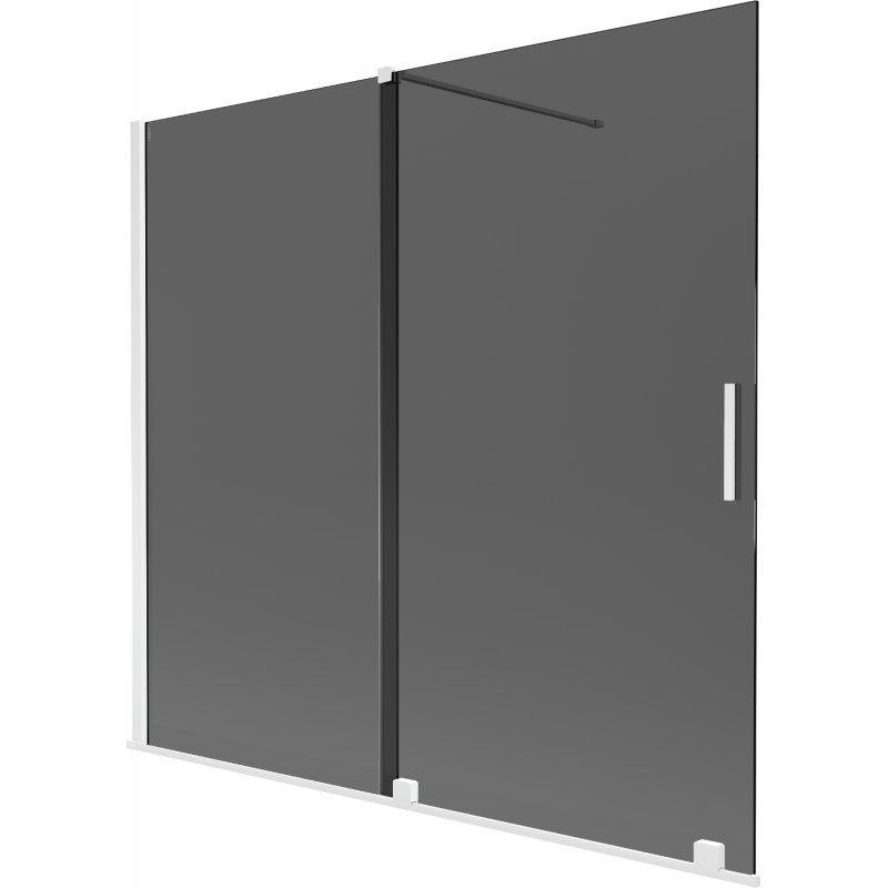 Mexen Velar Duschabtrennung 2-teilig verschiebbar 170 x 150 cm, Graphit, Weiß - 896-170-000-41-20