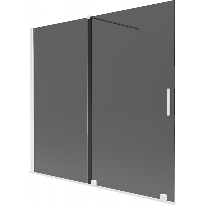 Mexen Velar parede de chuveiro de 2 painéis deslizantes 170 x 150 cm, grafite, branco - 896-170-000-41-20