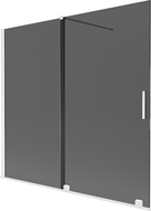 Mexen Velar wand voor badkuip 2-delig schuifbaar 170 x 150 cm, grafiet, wit - 896-170-000-41-20