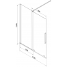 Mexen Velar kahe tiivaga vannieesriie, liuglev 170 x 150 cm, grafiit, valge - 896-170-000-41-20