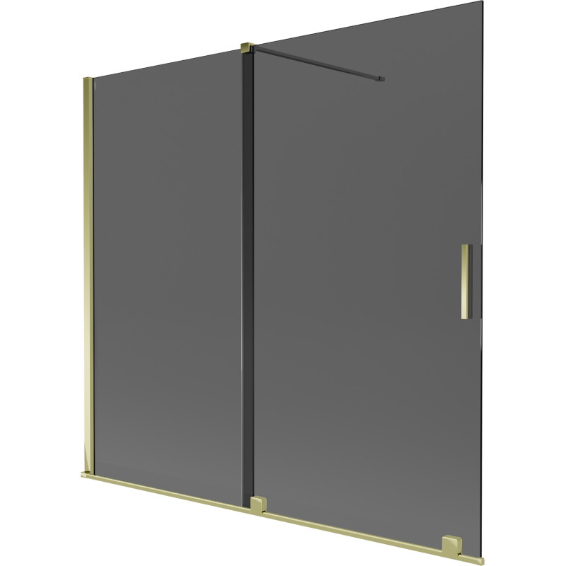 Mexen Velar 2-osaline vannitoa lükanduks 170 x 150 cm, grafiit, kuldne - 896-170-000-41-50