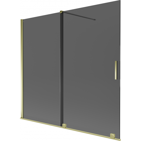 Mexen Velar 2-osaline vannitoa lükanduks 170 x 150 cm, grafiit, kuldne - 896-170-000-41-50