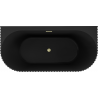 Mexen Sella freistehende geriffelte Wanne wandnah 170 x 80 cm, schwarz matt, Überlauf gold gebürstet - 52711708071-55