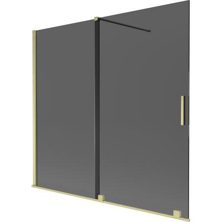 Mexen Velar 2-panel sliding bath screen 170 x 150 cm, graphite, brushed gold - 896-170-000-41-55