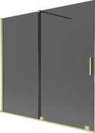 Mexen Velar δίφυλλη συρόμενη καμπίνα μπανιέρας 170 x 150 cm, γραφίτης,