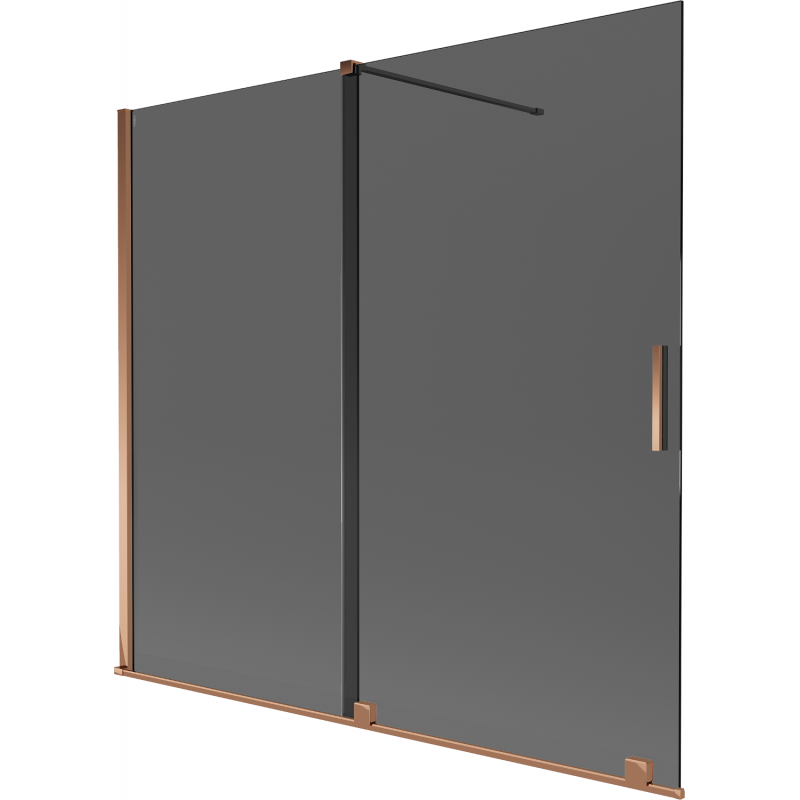 Mexen Velar 2-panel sliding bath screen 170 x 150 cm, graphite, rose gold - 896-170-000-41-60