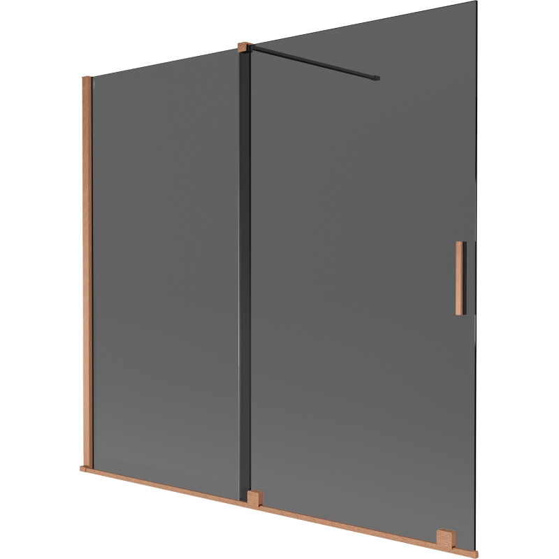 Mexen Velar 2-osaline lükandvannisein 170 x 150 cm, grafiit, harjatud vask - 896-170-000-41-65