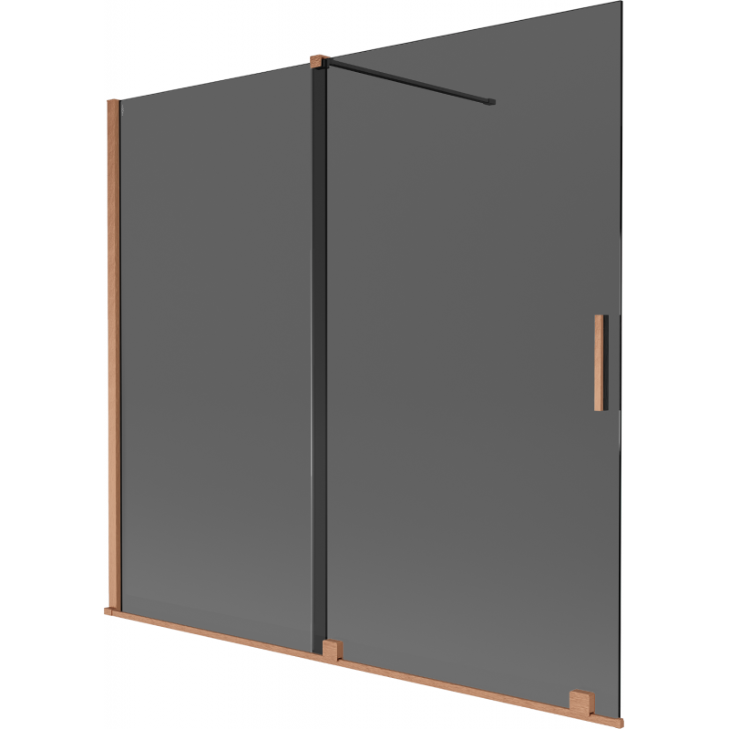 Mexen Velar Duschwand, 2-flügelig, 170 x 150 cm, grafit, gebürstetes Kupfer - 896-170-000-41-65