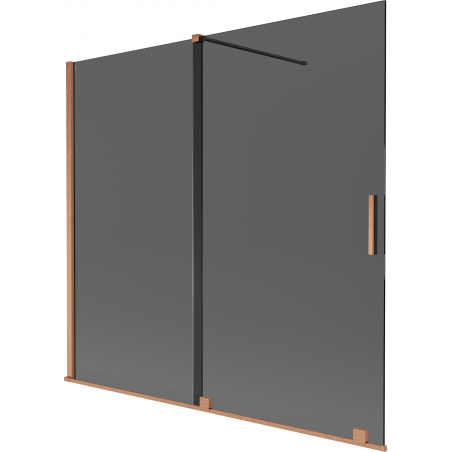 Mexen Velar 2-osaline lükandvannisein 170 x 150 cm, grafiit, harjatud vask - 896-170-000-41-65