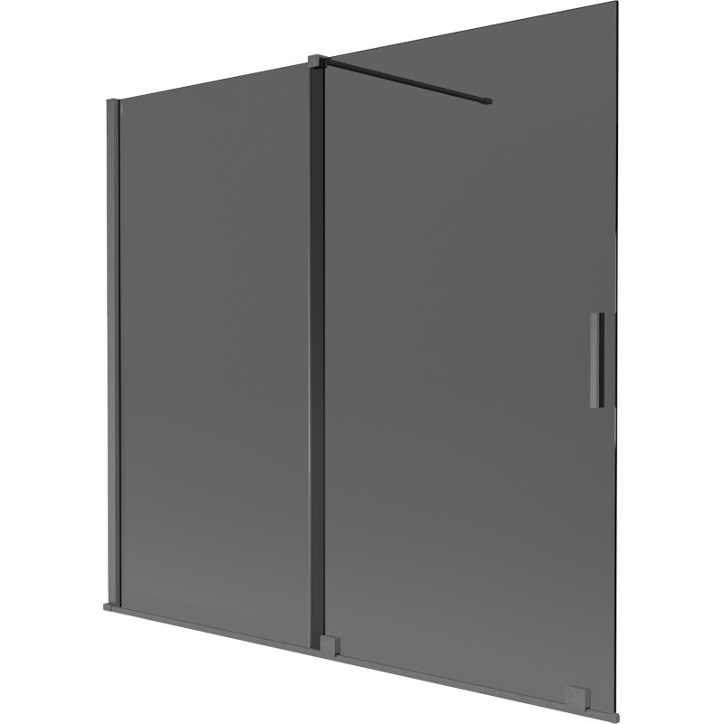 Mexen Velar 2-osaline lükandvannipaneel 170 x 150 cm, grafiit, harjatud gun gray - 896-170-000-41-66