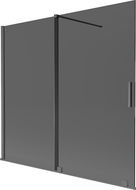 Mexen Velar paravento da bagno a 2 ante scorrevoli 170 x 150 cm, grafite, grigio canna di fucile spazzolato - 896-170-000-41-66