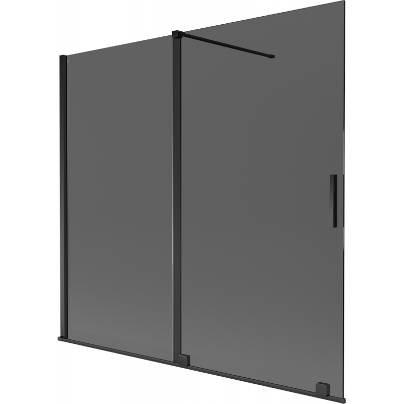 Mexen Velar 2-delad skjutbar badkarsskydd 170 x 150 cm, grafit, svart - 896-170-000-41-70