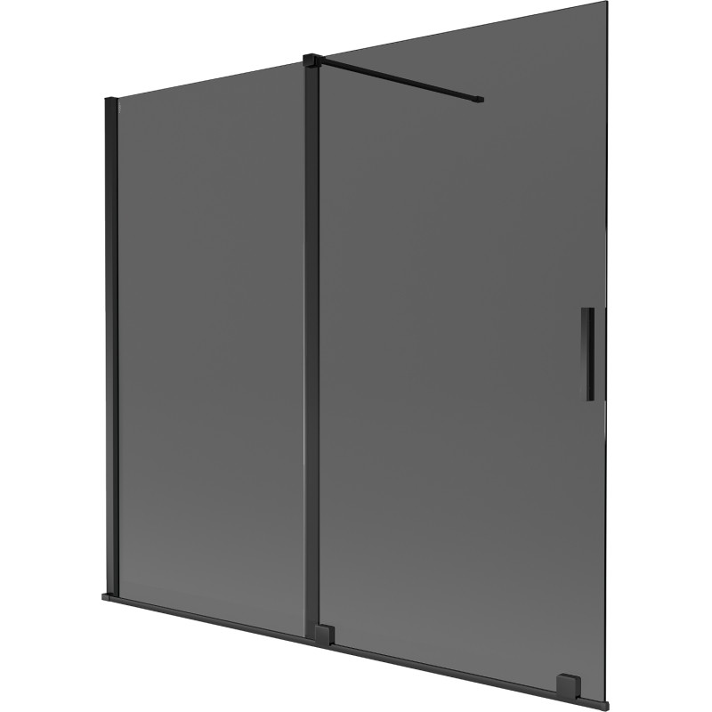 Mexen Velar kaheraamiline vannipaneel 2-osaline, lükand, 170 x 150 cm, grafiit, must - 896-170-000-41-70