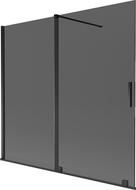 Mexen Velar paratia per vasca da bagno scorrevole a 2 ante 170 x 150 cm, grafite, nero - 896-170-000-41-70