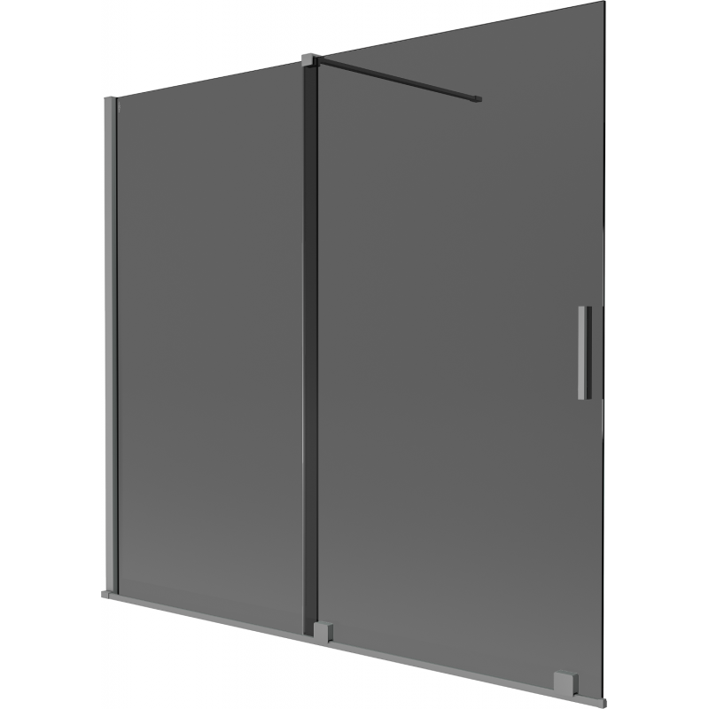 Mexen Velar Duschabtrennung, 2-flügelig, Schiebetür, 170 x 150 cm, grafit, Gun Metal - 896-170-000-41-95