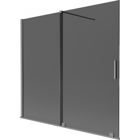 Mexen Velar Duschabtrennung, 2-flügelig, Schiebetür, 170 x 150 cm, grafit, Gun Metal - 896-170-000-41-95