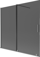 Mexen Velar διπλή συρόμενη ντουζιέρα 170 x 150 cm, γραφίτης, gun metal - 896-170-000-41-95