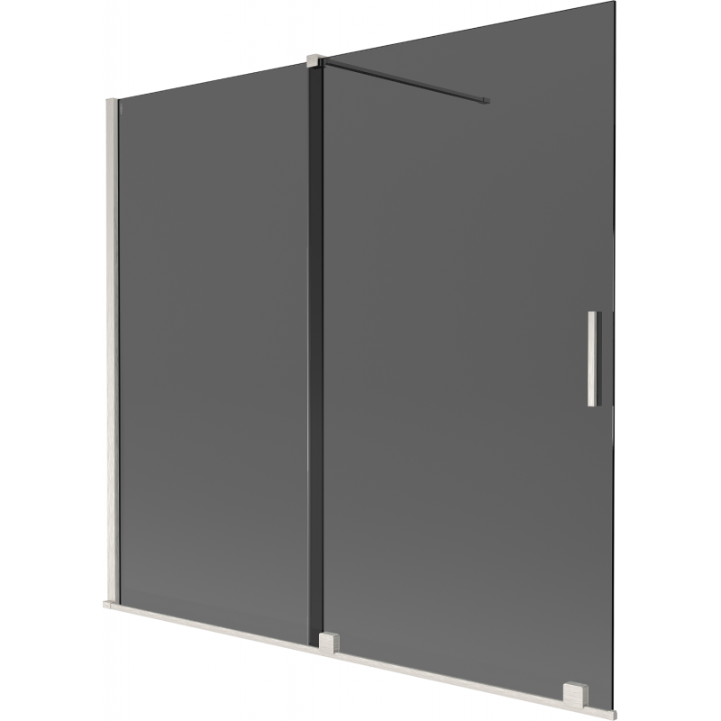 Mexen Velar Duschabtrennung 2-teilig verschiebbar 170 x 150 cm, Graphit, gebürsteter Nickel - 896-170-000-41-97