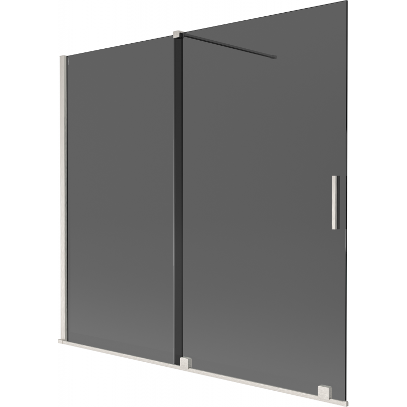 Mexen Velar painel de banho de 2 asas deslizantes 170 x 150 cm, grafite, níquel escovado - 896-170-000-41-97