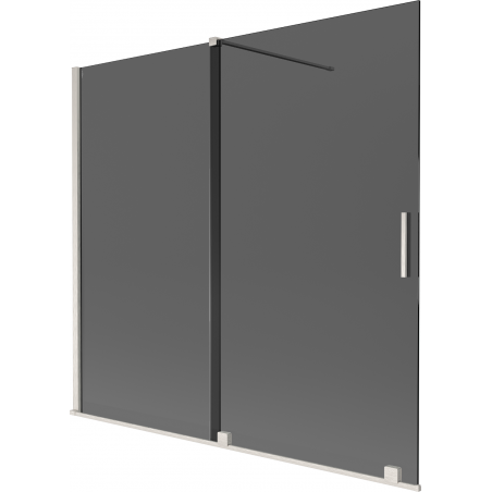 Mexen Velar Duschabtrennung 2-teilig verschiebbar 170 x 150 cm, Graphit, gebürsteter Nickel - 896-170-000-41-97