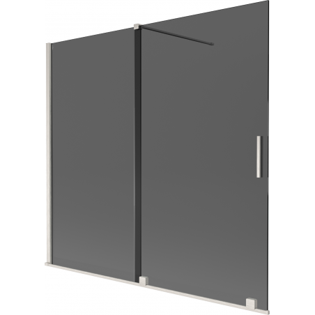 Mexen Velar painel de banho de 2 asas deslizantes 170 x 150 cm, grafite, níquel escovado - 896-170-000-41-97