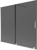 Mexen Velar divas paneļi vannas ekrāns 180 x 150 cm, grafīts, hroms - 896-180-000-41-01