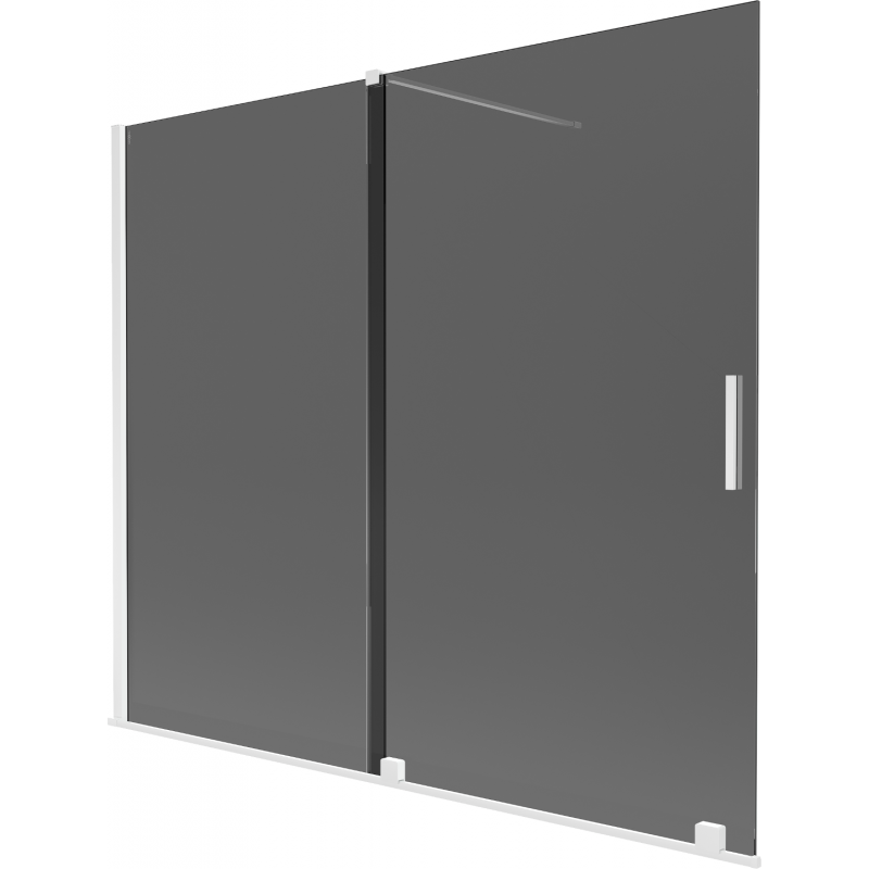 Mexen Velar divisória de banho deslizante de 2 painéis 180 x 150 cm, grafite, branco - 896-180-000-41-20