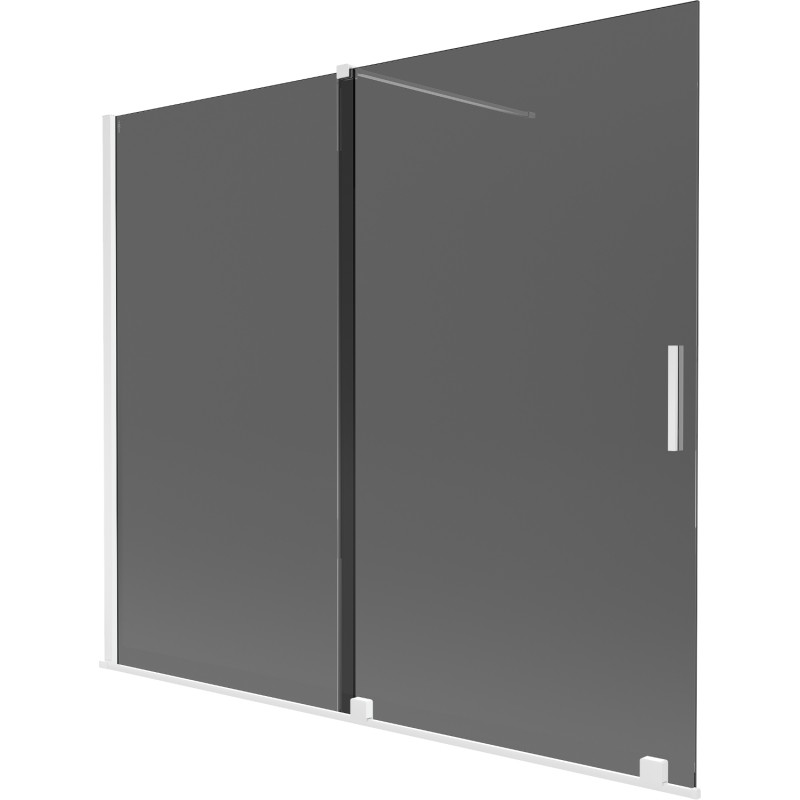Mexen Velar klizni paravan za kadu s 2 krila, 180 x 150 cm, grafit, bijeli - 896-180-000-41-20