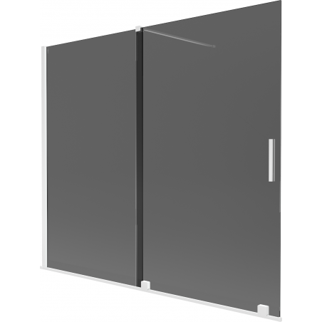 Mexen Velar, 2-delige verschuifbare badwand 180 x 150 cm, grafiet, wit - 896-180-000-41-20