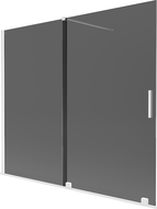 Mexen Velar badscherm 2-delig schuifbaar 180 x 150 cm, grafiet, wit - 896-180-000-41-20