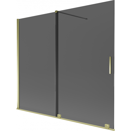 Mexen Velar 2-Panel Sliding Bath Screen 180 x 150 cm, Graphite, Gold - 896-180-000-41-50