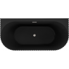 Mexen Sella bañera exenta adosada acanalada 170 x 80 cm, negro mate, rebosadero de níquel cepillado - 52711708071-97