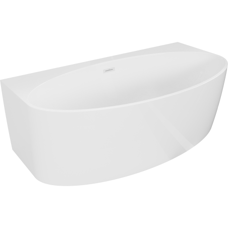 Mexen Bruna freistehende wandnahe Badewanne 150 x 82 cm, weiß glänzend, weißer Überlauf - 52731508200-20