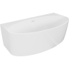 Mexen Bruna freistehende wandnahe Badewanne 150 x 82 cm, weiß glänzend, weißer Überlauf - 52731508200-20