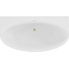 Mexen Bruna freistehende halbeingebaute Badewanne 150 x 82 cm, weiß glänzend, Überlauf gebürstet gold - 52731508200-55