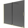 Mexen Velar duschskärm, 2-delad skjutbar 180 x 150 cm, grafit, borstad guld - 896-180-000-41-55