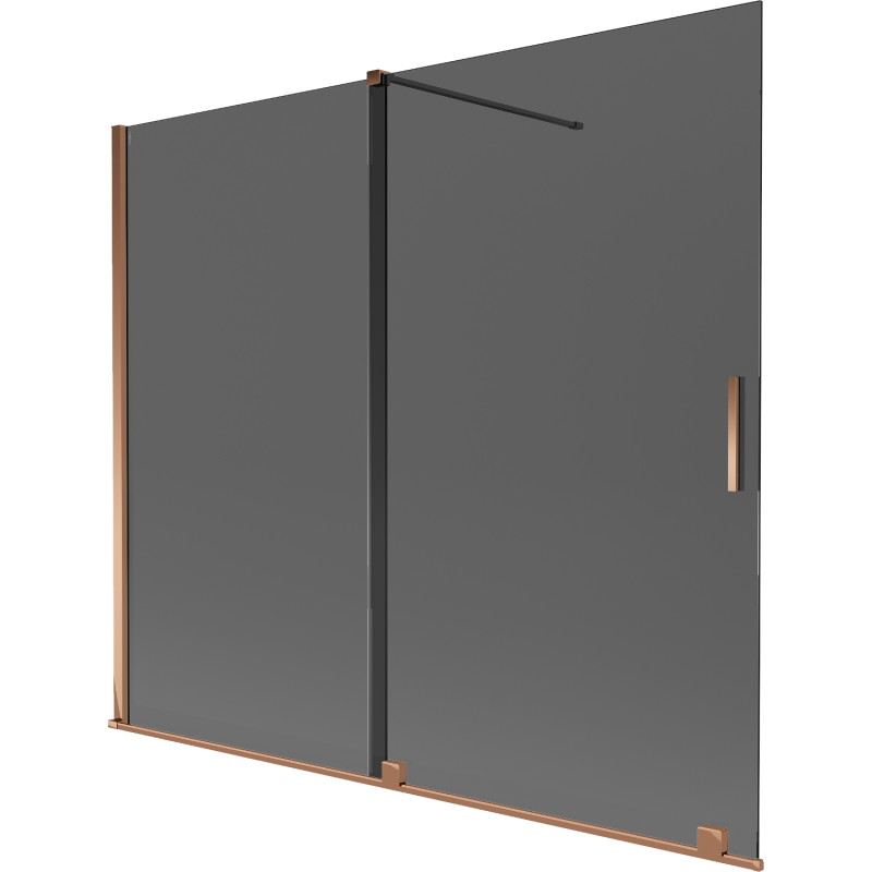 Mexen Velar vanni dušisein 2-ukseline lükand 180 x 150 cm, grafiit, roosa kuld - 896-180-000-41-60