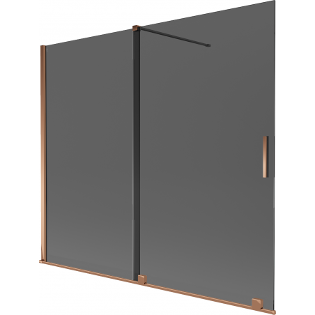 Mexen Velar 2-panel sliding bathtub screen 180 x 150 cm, graphite, rose gold - 896-180-000-41-60