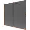 Mexen Velar 2-osaline liuguks vannitoakardin 180 x 150 cm, grafiit, harjatud vask - 896-180-000-41-65