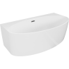 Mexen Bruna freistehende halbeinbau Badewanne 150 x 82 cm, weiß glänzend, Überlauf gun gray gebürstet - 52731508200-66